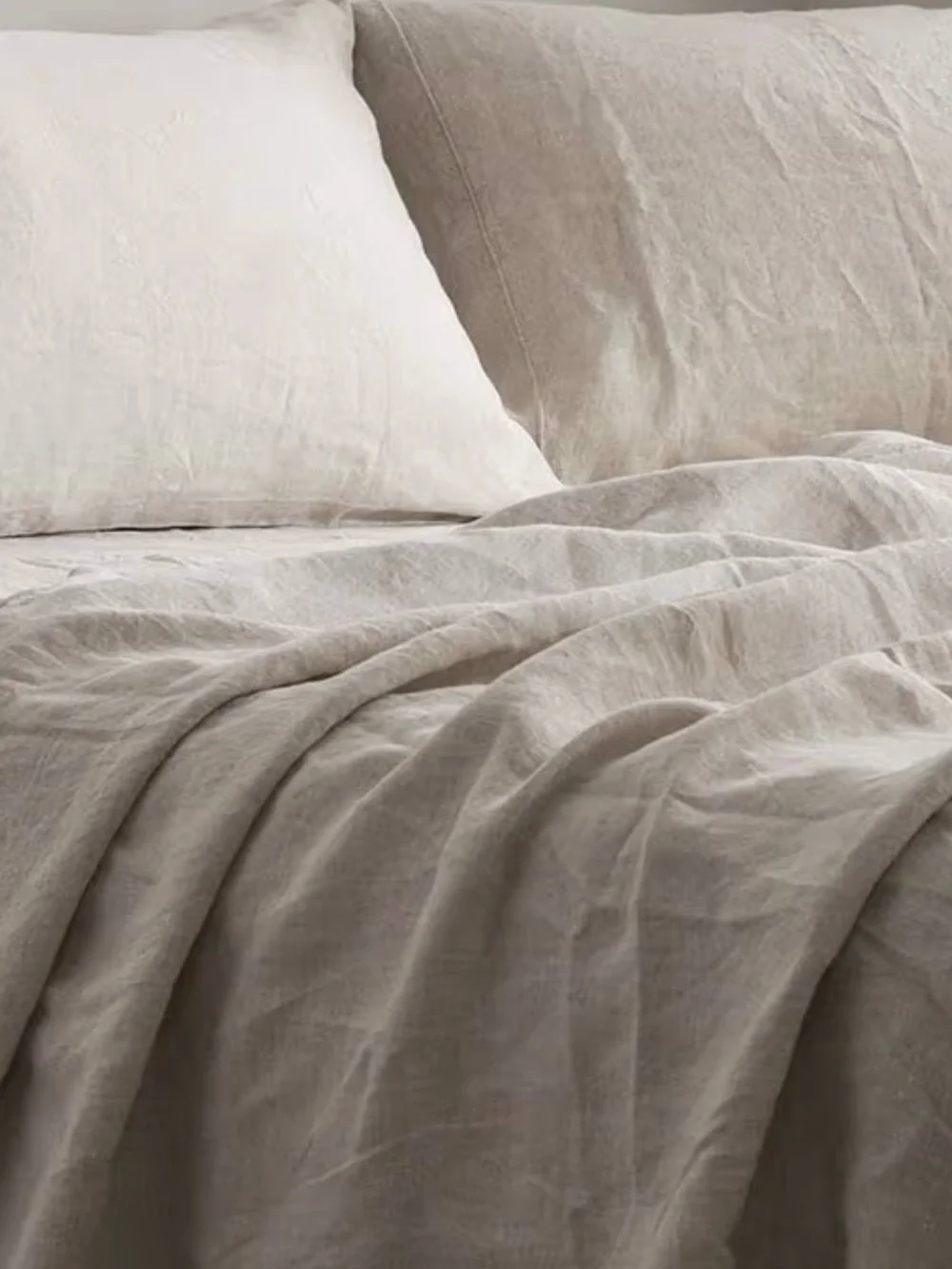 Garnet Hill Relaxed Organic Linen Solid King Storm Sheet Set